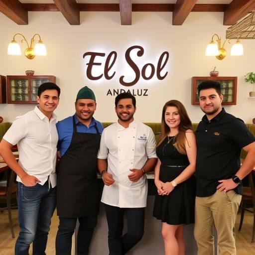 El equipo de El Sol Andaluz posando frente al restaurante, mostrando su orgullo y dedicaci&oacute;n al servicio al cliente