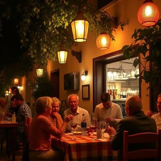Una vista general del ambiente acogedor y familiar del restaurante El Sol Andaluz durante una noche concurrida