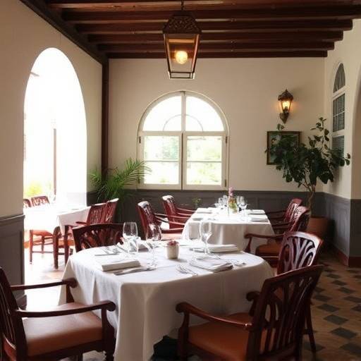 Vista del interior del restaurante El Sol Andaluz, mostrando la decoraci&oacute;n tradicional andaluza y mesas elegantemente dispuestas
